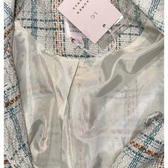 LC Lauren Conrad Plaid Blazer - Cream, Blue, Brown - Picture 11 of 11